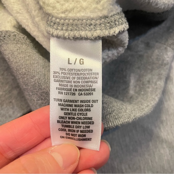 Aeropostale Heather Gray Hoodie with Mint Print Hoodie Sweatshirt Large - Picture 4 of 4